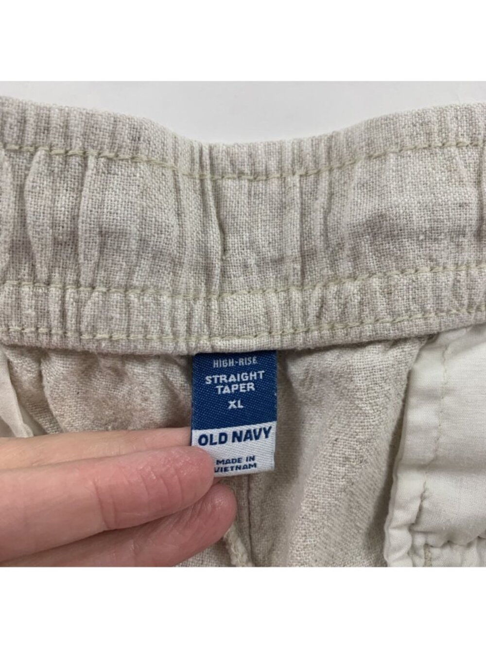 Old Navy Flax Linen Blend High Rise Straight Tapered Pant XL - Picture 4 of 7